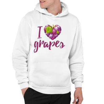 I Love Grapes Fruit Lovers Gift Hoodie | Mazezy