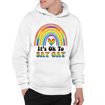 Its Ok To Say Gay - Rainbow Its Ok To Say Gay Lgbt Pride Hoodie - Thegiftio UK