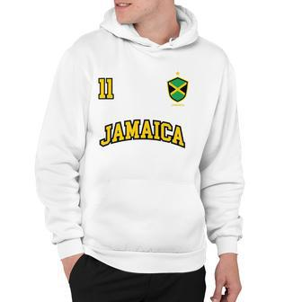 Jamaica Number 11 Soccer Team Sports Jamaican Flag Hoodie | Mazezy
