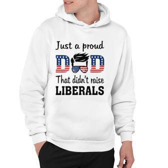 Just A Proud Dad That Didnt Raise Liberals 4Th Of July American Flag Hoodie | Mazezy