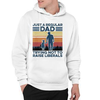 Just A Regular Dad Trying Not To Raise Liberals Fathers Day Hoodie | Mazezy