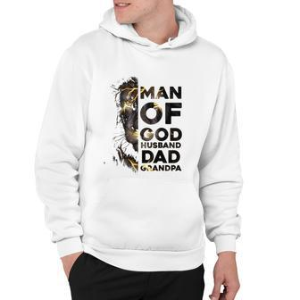 Lion Man Of God Husband Dad Grandpa Fathers Day Hoodie - Thegiftio UK