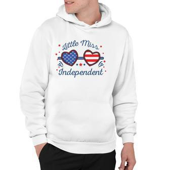 Little Miss Independent American Flag Sunglasses 4Th Of July Hoodie - Thegiftio UK