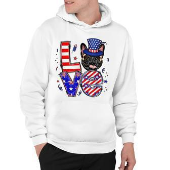 Love French Bulldog Patriotic 4Th Of July Hoodie - Seseable