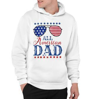 Mens 4Th Of July All American Dad Sunglasses Matching Family Hoodie - Seseable