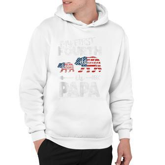 Mens 4Th Of July Gift For Papa Bear Dad Pregnancy Announcement Hoodie - Seseable