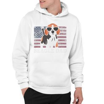 Mens Beagle Dad American Flag 4Th Of July Patriotic Beagle Design Hoodie - Seseable