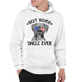 Mens Best Boxer Uncle Ever Dog Dad American Flag 4Th Of July Hoodie - Seseable