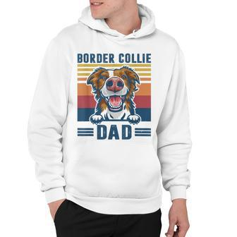 Mens Border Collie Dad Father Retro Border Collie Gifts Dog Dad Hoodie - Thegiftio UK