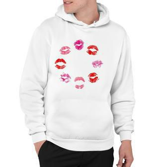 Mens Kiss Lipstick Print Lip Design Makeup Cute And Trendy Design Hoodie | Mazezy