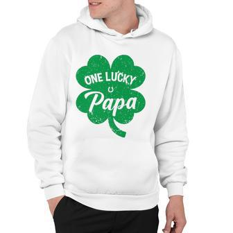 Mens One Lucky Papa Shamrock Four Leaf Clover St Patricks Day Mom Hoodie - Thegiftio UK