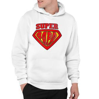 Mens Superhero Super Papa Father Day Dad Gift Hoodie | Mazezy