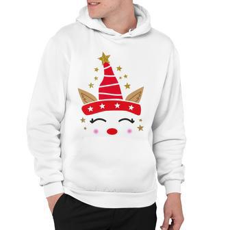 New Christmas Unicorn Face Santicorn Cute Hoodie | Favorety CA