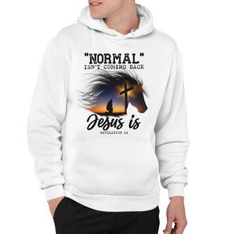 Normal Isnt Coming Back Jesus Is Revelation For Horse Lovers Hoodie | Favorety UK