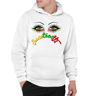 Official Bright Eyes Juneteenth African American Eye Black Flag Hoodie | Favorety AU