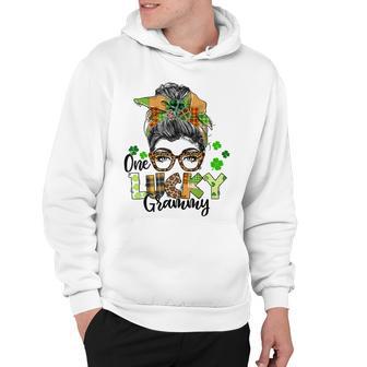 One Lucky Grammy Shamrock Plaid Leopard St Patricks Day Hoodie | Favorety UK