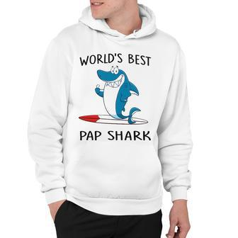 Pap Grandpa Gift Worlds Best Pap Shark Hoodie - Seseable