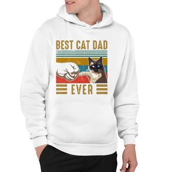 Retro Vintage Best Cat Dad Ever Fathers Day Siamese Cat Hoodie | Mazezy
