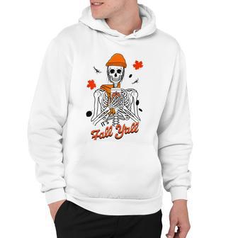 Skeleton It’S Fall Y’All Thanksgiving Funny Autumn Halloween Hoodie | Favorety DE