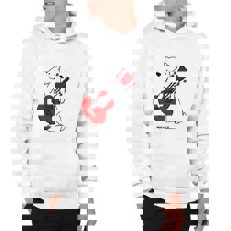 Smile Allottees Funny Polar Bear Playing Guitar Hoodie - Thegiftio