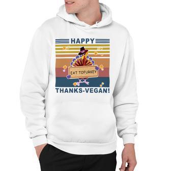 Turkey Happy Thanks Vegan Turkey Vintage Retro Hoodie | Favorety