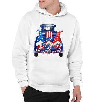 Usa Patriotic Gnomes With American Flag Hats Riding Truck Hoodie | Mazezy
