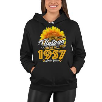 1957 Birthday Woman Gift 1957 One Of A Kind Limited Edition Women Hoodie - Seseable