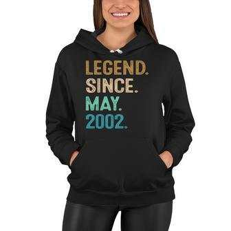 20 Years Old Gift Legend Since May 2002 20Th Birthday Vintage Women Hoodie | Mazezy