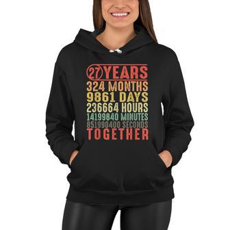 27 Year Wedding Anniversary Gifts For Her Him Couple V2 Women Hoodie - Monsterry