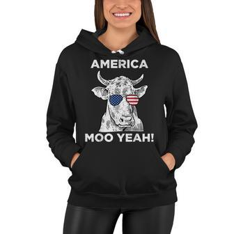 4Th Of July Funny Moo Yeah Cow Glasses T Boys Girls Us Women Hoodie - Seseable