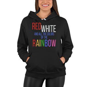 4Th Of July Gay Pride Rainbow America Equal Rights Tee Women Hoodie | Mazezy
