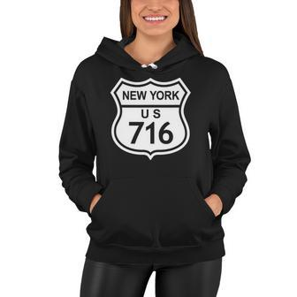 716 New York Area Code Ny Highway Home State Gift Women Hoodie | Mazezy