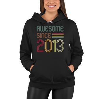 9 Years Old Gifts Awesome Since 2013 9Th Birthday Retro Women Hoodie | Mazezy