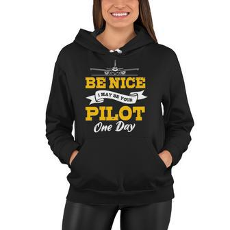 Airplane Pilot Aviator Airman Flying Fly Airwoman Aircraft Women Hoodie | Mazezy