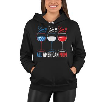 All American Mom 4Th Of July Pride Patriot Flag Mother V2 Women Hoodie - Seseable