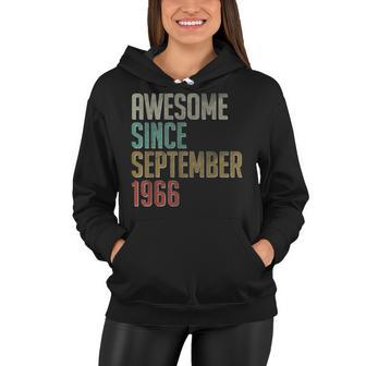 Awesome Since September 1966 55Th Birthday Gift 55 Year Old Women Hoodie - Seseable