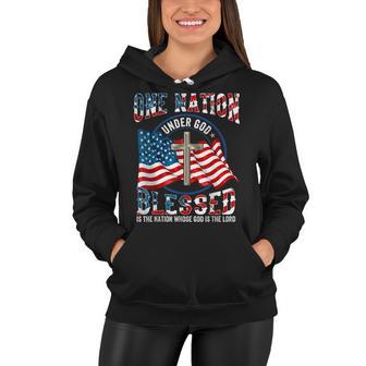 Awesome Usa Flag One Nation Under God Jesus Women Hoodie - Thegiftio UK