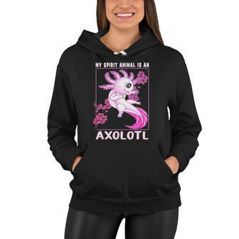 Axolotl Is My Spirit Animal Cherry Blossom Girls Boys Womens Women Hoodie | Mazezy