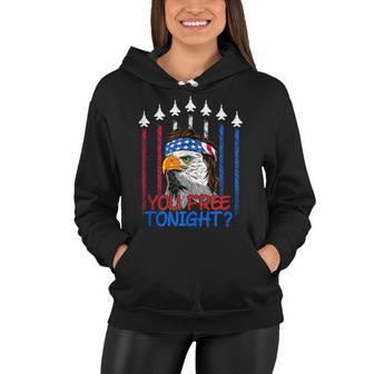 Bald Eagle You Free Tonight 4Th Of July Air Force Patriotic Women Hoodie - Seseable