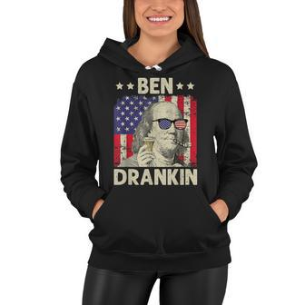 Ben Drankin 4Th Of July Independence Day Drinking Beer Funny Women Hoodie - Seseable
