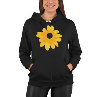 Black Eyed Susan Large Yellow Daisy Flower Print Women Hoodie | Mazezy