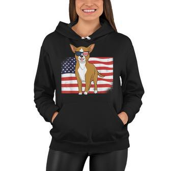 Chihuahua Dad & Mom American Flag 4Th Of July Usa Funny Dog Women Hoodie - Seseable