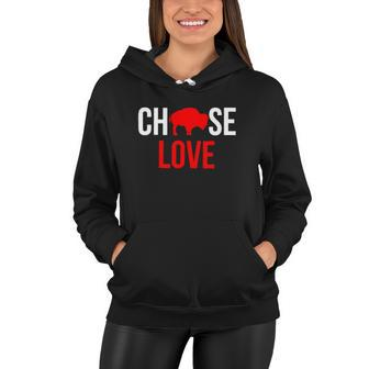 Choose Love Buffalo Stop Hate End Racism Choose Love Buffalo Tops Friendly Markets Women Hoodie | Mazezy