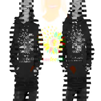 Cute Juneteenth Fist Sunflower Black African American Women Hoodie - Thegiftio