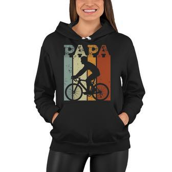 Cycling Biker Vintage Retro Bicycle Cyclist Papa Gift Women Hoodie | Mazezy