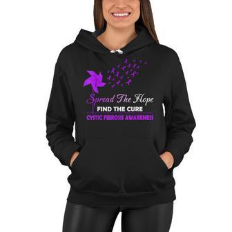 Cystic Fibrosis Awareness Purple Ribbon Pinwheel Women Hoodie - Thegiftio UK
