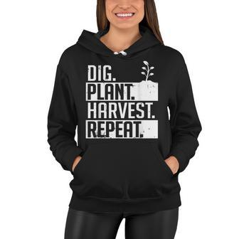 Dig Plant Harvest Repeat | Funny Farming Farmer Women Hoodie - Thegiftio UK