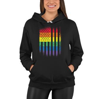 Distressed Rainbow Flag Gay Pride Rainbow Equality Women Hoodie | Mazezy UK
