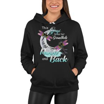 Dragonfly This Gigi Loves Her Grandkids To The Moon And Back Women Hoodie - Seseable