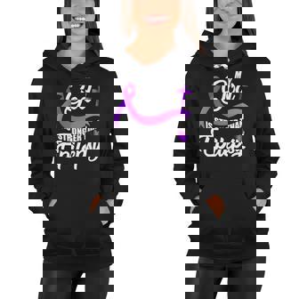 Epilepsy Awareness Ribbon My God Is Stronger Than Epilepsy Women Hoodie | Mazezy